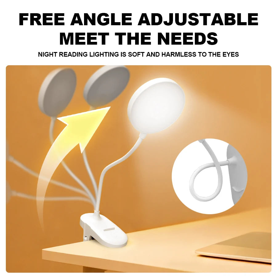 LED Clip-On Mini USB Rechargeable Book Lamp