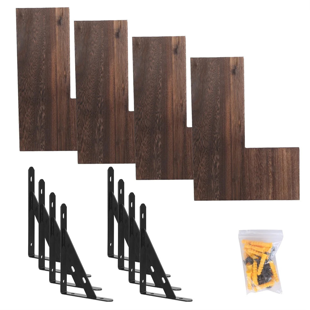 Wood Wall Shelves Triangular Brackets