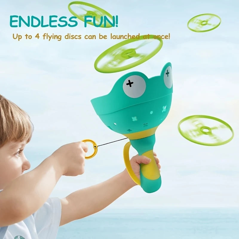 Flying Saucer Launcher Outdoor Toy for Kids