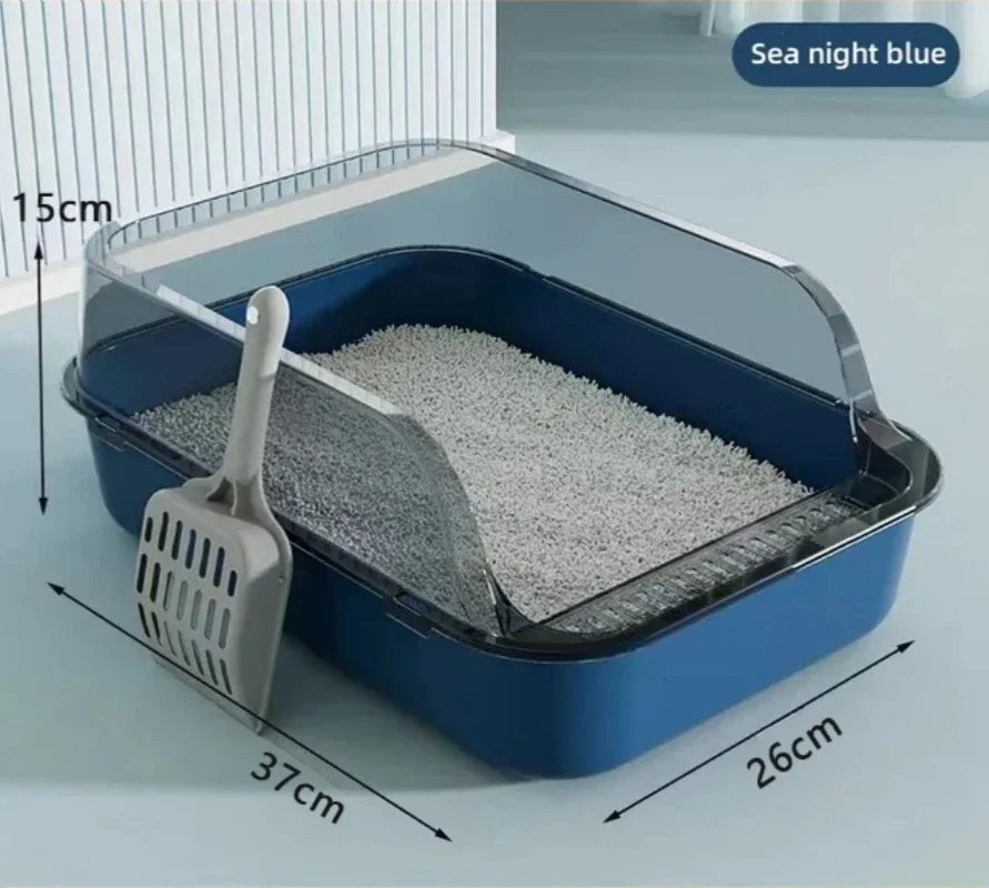 Semi-Enclosed Splashproof Kitty Litter Box