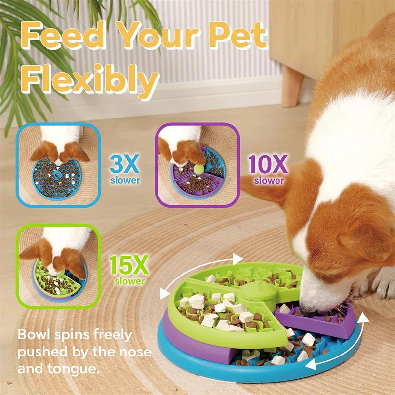 Detachable Slow Eating Pet Bowl