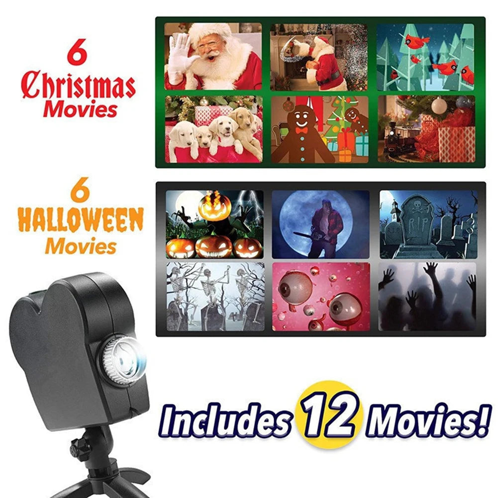 Holiday LED Projector Light – Halloween & Christmas Outdoor Holographic Lamp
